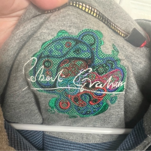 Robert Graham 1/4 Zip Pullover Sweater in Blue L - Picture 10 of 12